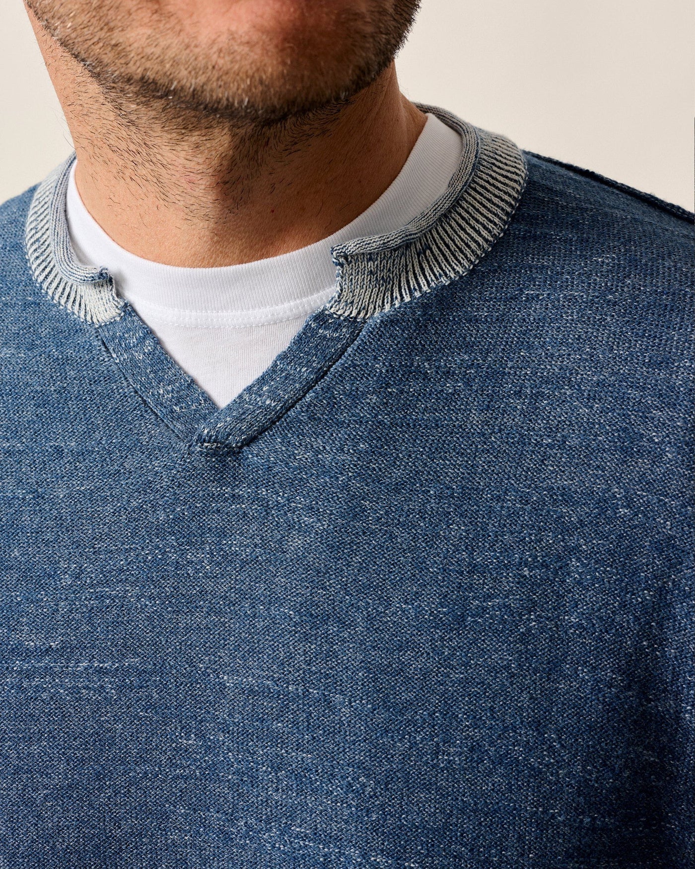 Jamesy Split Neck Cotton Sweater