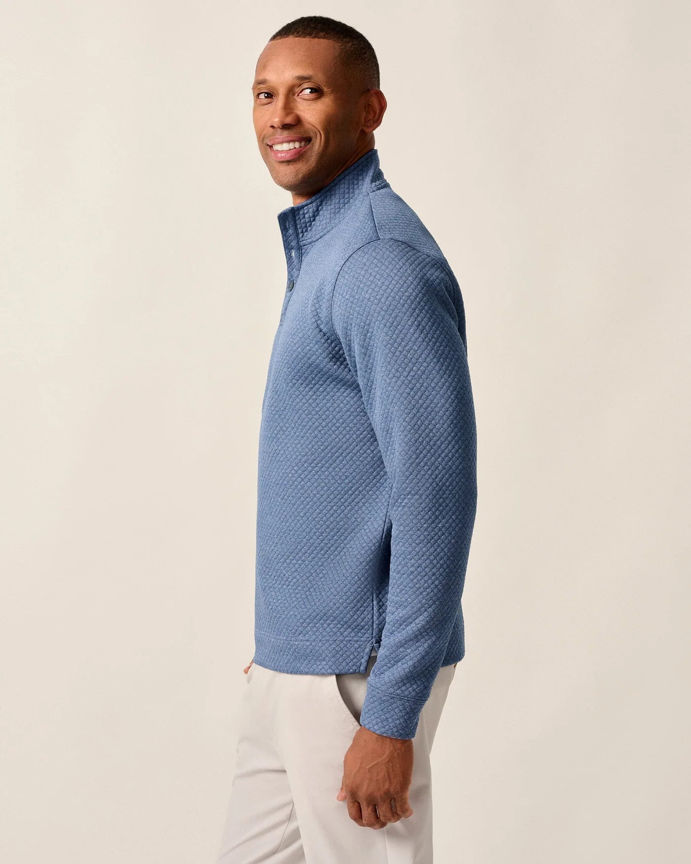 Rockwells Diamond-Quilted Henley Pullover