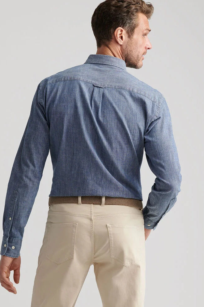 Tamworth Chambray Cotton-Stretch Sport Shirt