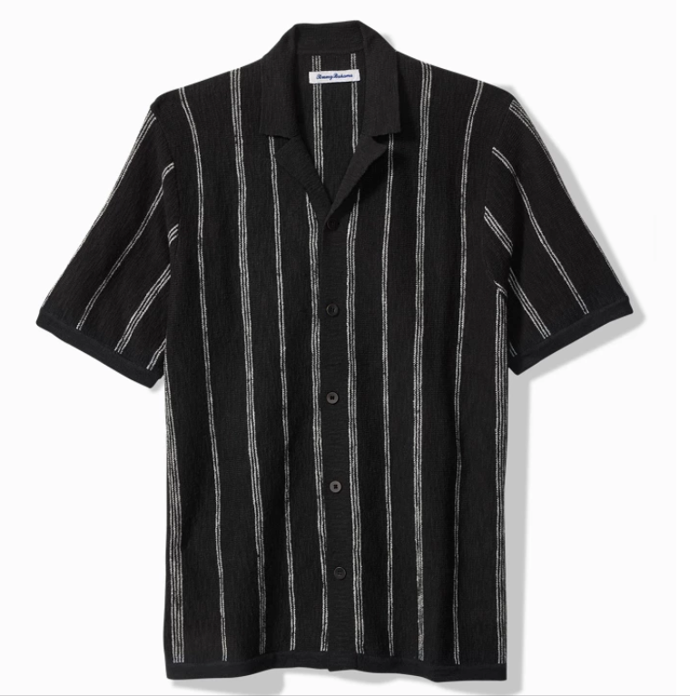 Black and white striped shirt on a white background