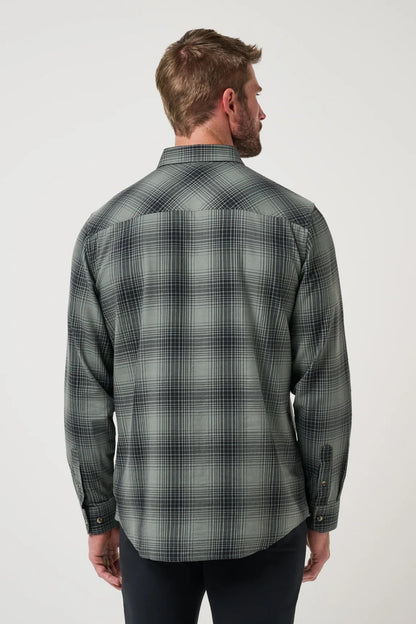 Cloud Flannel Plaid Button Up
