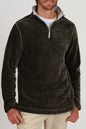man in quarter zip