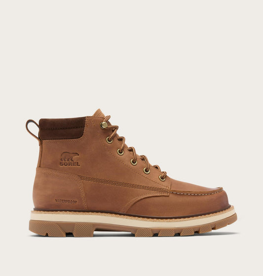 A single brown suede ankle work boot with a tan rubber sole, shown in a side profile against a light beige background. The boot features the Surcel brand name and bear logo on the side.