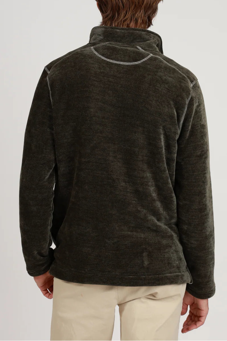 man in quarter zip 