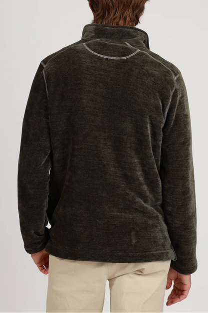 man in quarter zip 