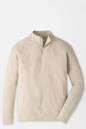 A light beige quarter-zip pullover sweatshirt with raglan sleeves, displayed on a clean white background.