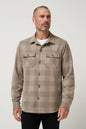 man in button down shirt jacket in plaid 