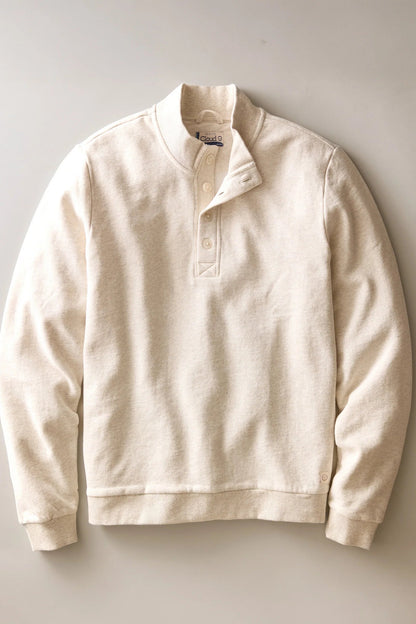 oatmeal pullover with buttons