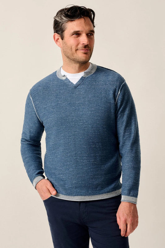 Jamesy Split Neck Cotton Sweater