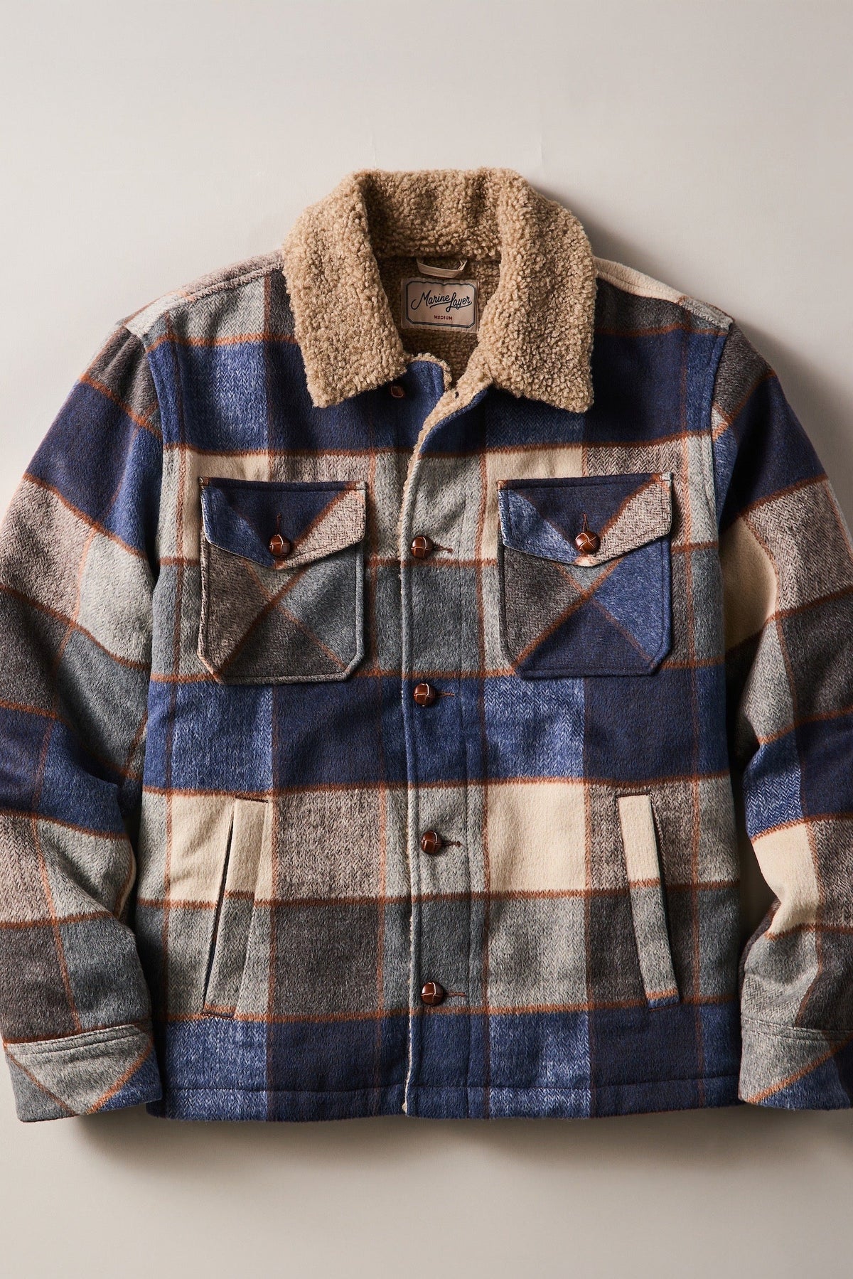 plaid sherpa jacket
