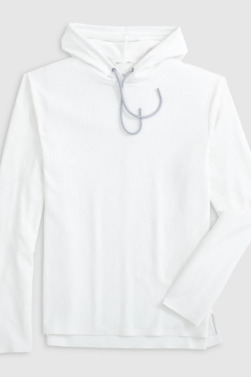 White hoodie on a light gray background