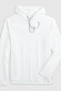 White hoodie on a light gray background