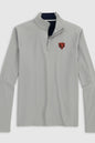 A light gray long-sleeve quarter-zip pullover with a small embroidered crimson and gold South Carolina logo on the left chest, displayed on a neutral light gray background.