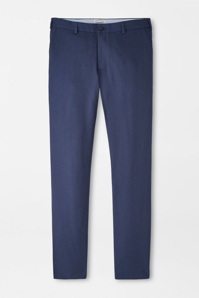 Navy blue dress pants on a white background