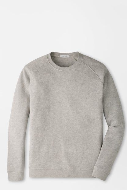 A light heather gray crewneck sweatshirt with raglan sleeves, displayed flat against a clean white background.
