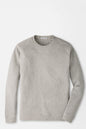 A light heather gray crewneck sweatshirt with raglan sleeves, displayed flat against a clean white background.