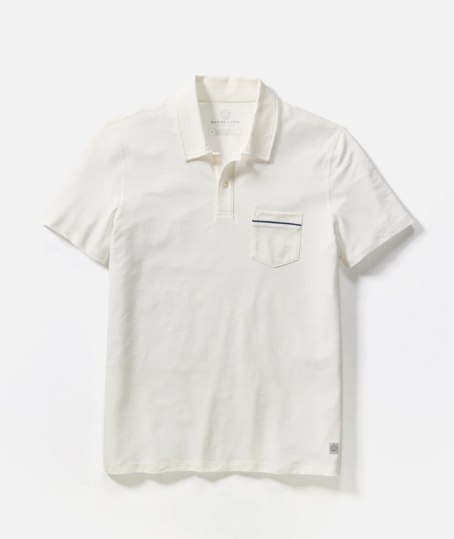 White polo shirt with a pocket on a white background