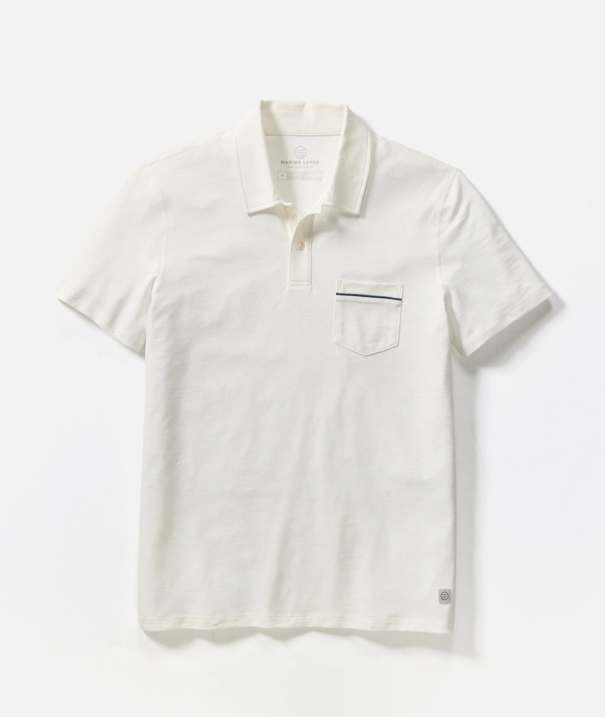 White polo shirt with a pocket on a white background