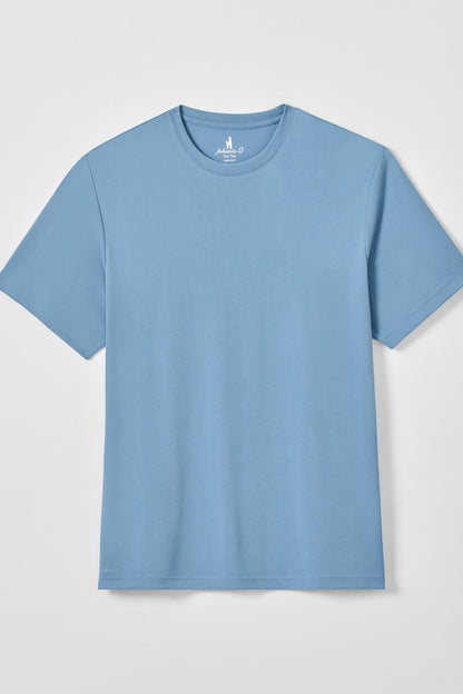 Light blue t-shirt on a light gray background