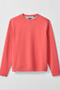 A coral pink crewneck sweatshirt by Fila, laid flat against a light gray background.