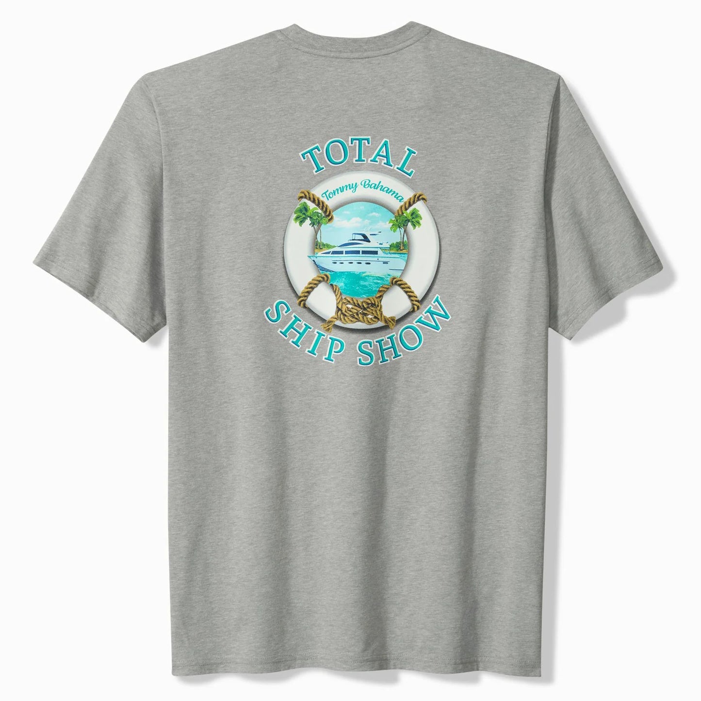 Gray t-shirt with 'Total Ship Show' graphic on a white background
