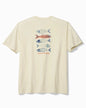 Beige t-shirt with fish graphic on a white background