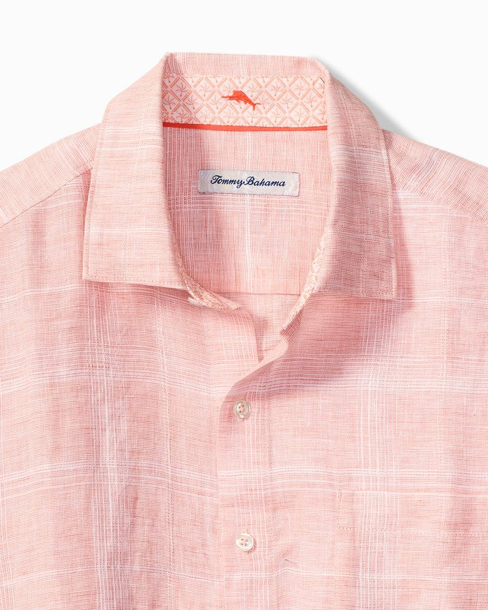 Paradisio Plaid Linen Long-Sleeve Shirt