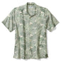 Green patterned shirt on a white background