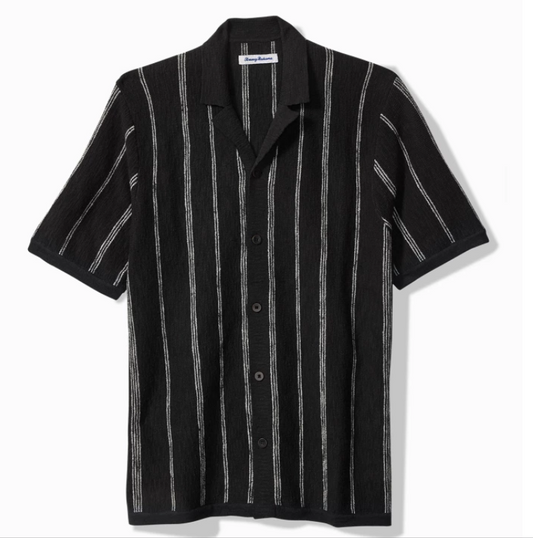 Black and white striped shirt on a white background