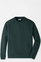 A dark forest green crewneck sweatshirt with raglan sleeves, displayed flat against a light gray background.