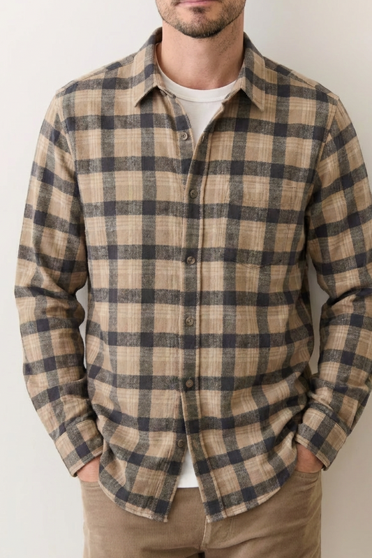 man in flannel shirt 