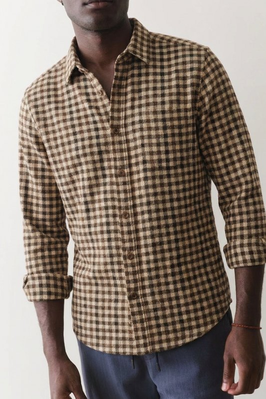 man in flannel shirt 